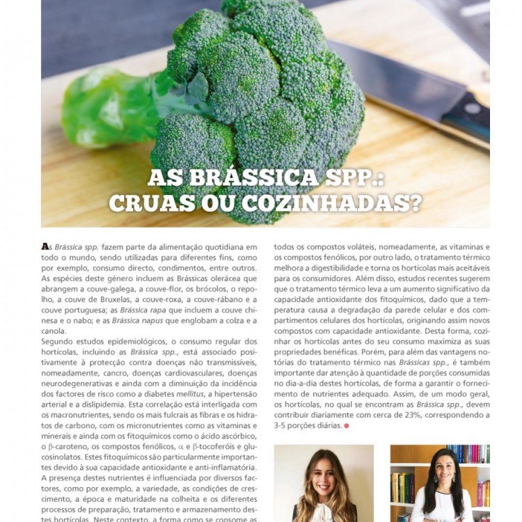 As Brassica Spp.: cruas ou cozinhadas? 