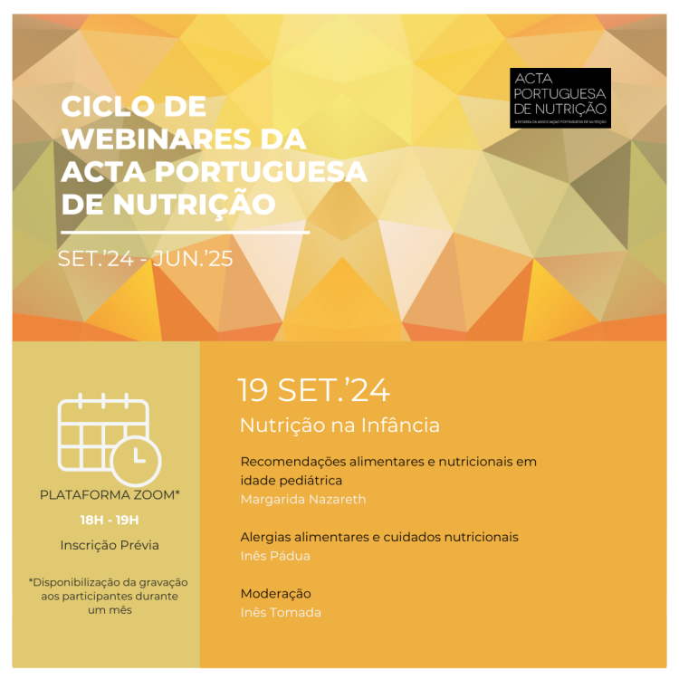 1º Webinar da Acta Portuguesa de Nutrição