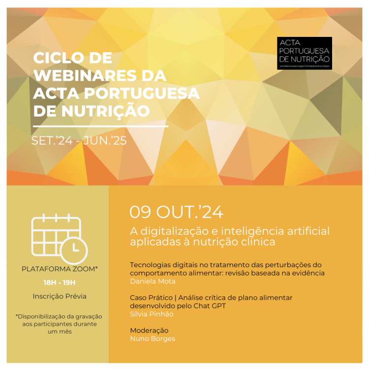 2º Webinar da Acta Portuguesa de Nutrição