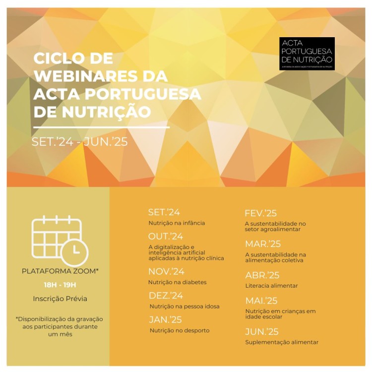 Ciclo de Webinares da Acta Portuguesa de Nutrição