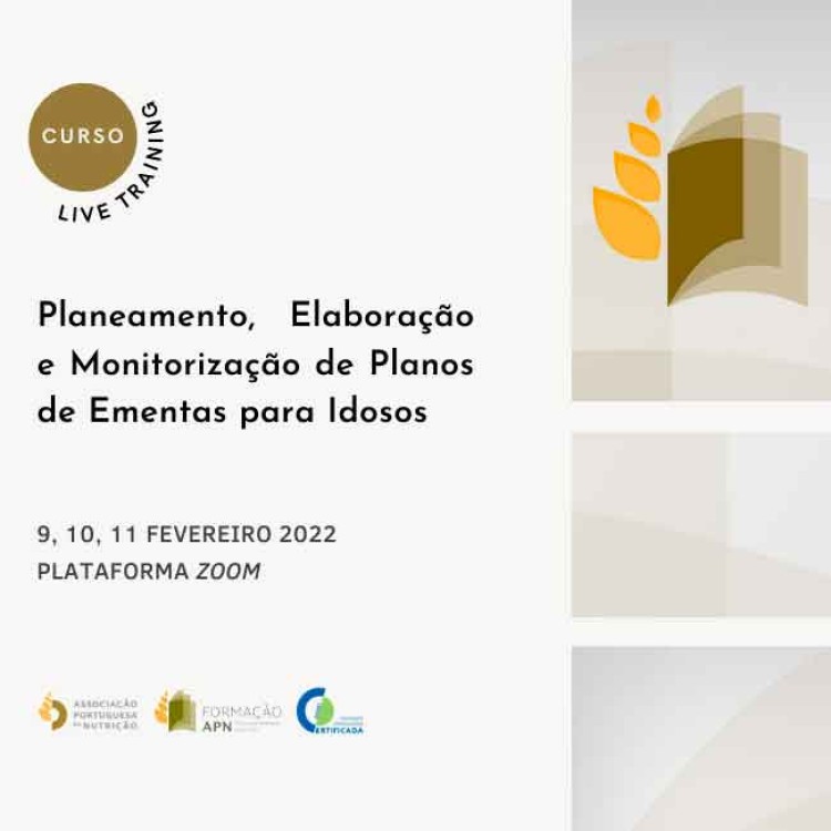 Curso Planeamento, Elaboração e Monitorização de Planos de Ementas para Idosos