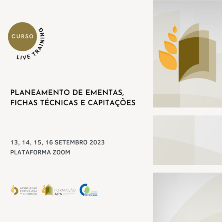 Curso Planeamento de Ementas, Fichas Técnicas e Capitações