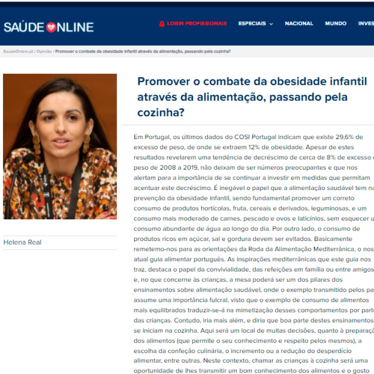 Promover o combate da obesidade infantil através da alimentação, passando pela cozinha?