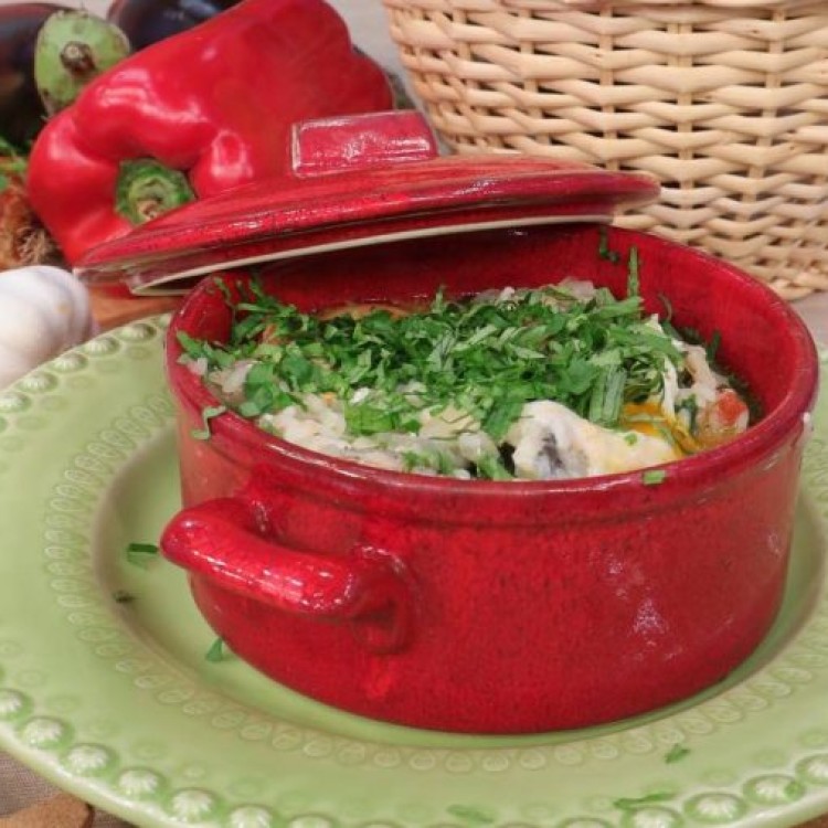 Carolino de Grelos e Peixe com Ovo Escalfado