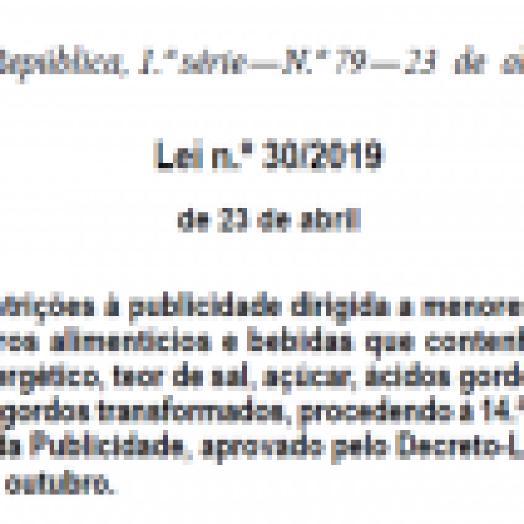 Publicação | Lei n.º 30/2019